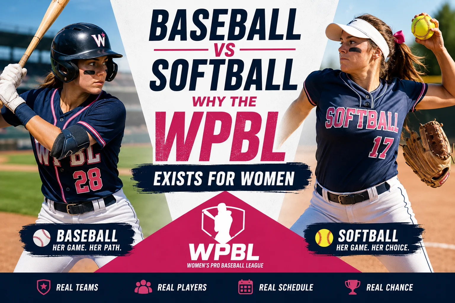 Baseball vs softball comparison for women’s baseball and the WPBL