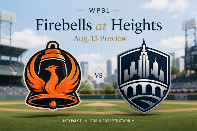 New York Heights and San Francisco Firebells players at Robin Roberts Stadium, Springfield